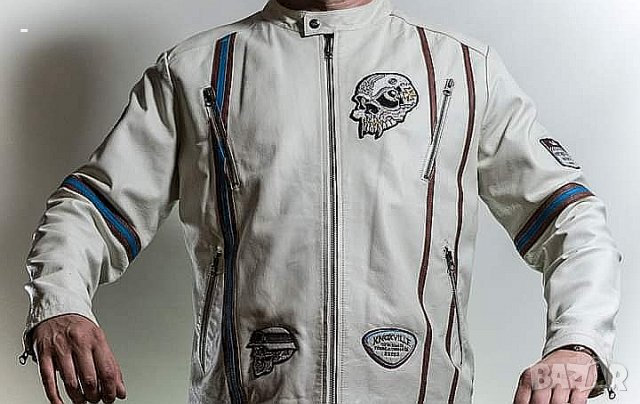 Кожено яке уникат, снимка 2 - Якета - 35980532