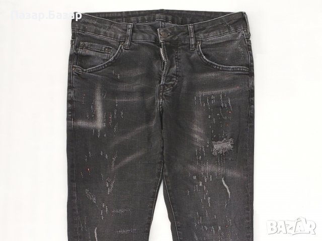 Dsquared 2 Cool Slim LYC Сиви Еластични Дънки Петна от Боя 46 (S) 31х31, снимка 2 - Дънки - 39098357