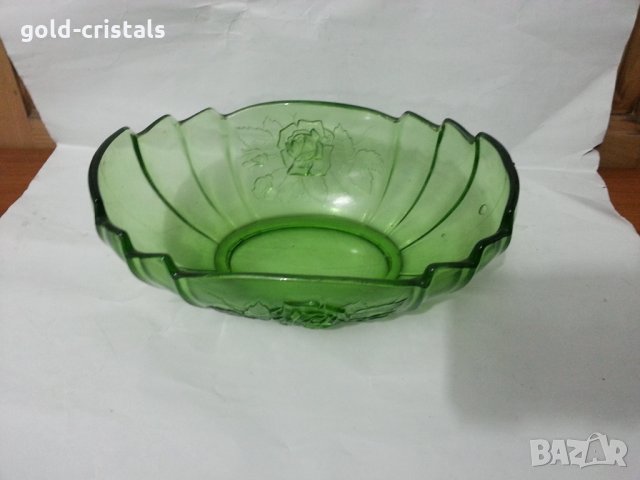 Стара стъклена купа фруктиера цветно стъкло, снимка 7 - Антикварни и старинни предмети - 36017257