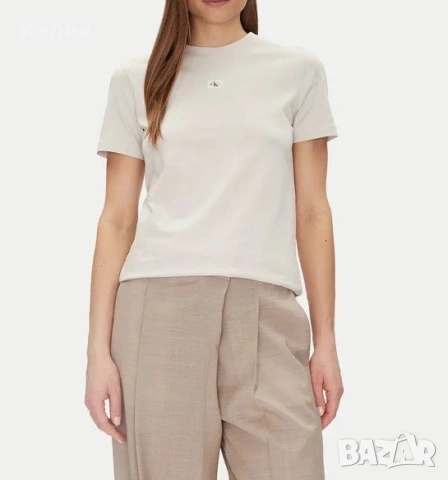 Дамски памучни тениски CK - два цвята - 19€ , снимка 4 - Тениски - 53285567