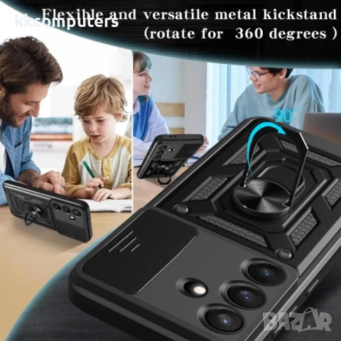 Samsung Galaxy S25 FE Удароустойчив Ring Holder/ Sliding Camera Cover Калъф и Протектор, снимка 12 - Калъфи, кейсове - 51832222