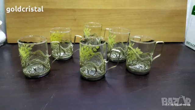 руски стакани подстакани филигран чаши за чай, снимка 6 - Антикварни и старинни предмети - 47740218