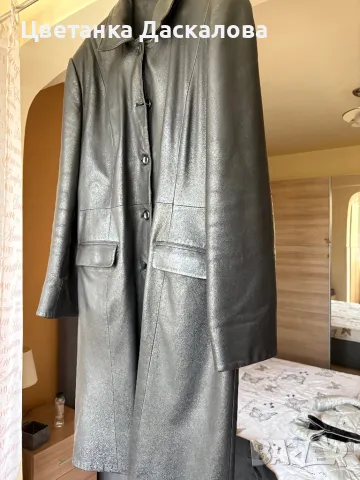 Дамско кожено манто XXL