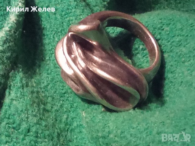ДИЗАЙНЕРСКИ АРТ СРЕБЪРЕН КУХ ПРЪСТЕН ЛАКИРАНО СРЕБРО 925 ПРЕКРАСНА РЪЧНА МАЙСТОРСКА ИЗРАБОТКА 27305