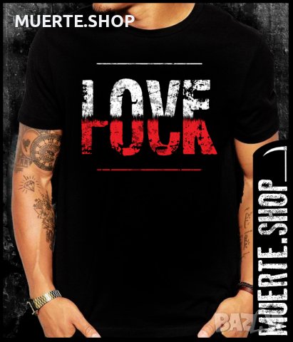 Черна тениска с щампа FCK LOVE, снимка 1