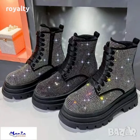 Дамски боти с блестящи камъчета
