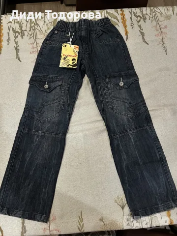 Нови тъмносиви детски карго дънки B-L Fashion (р-р 134/140 / 10 г.)