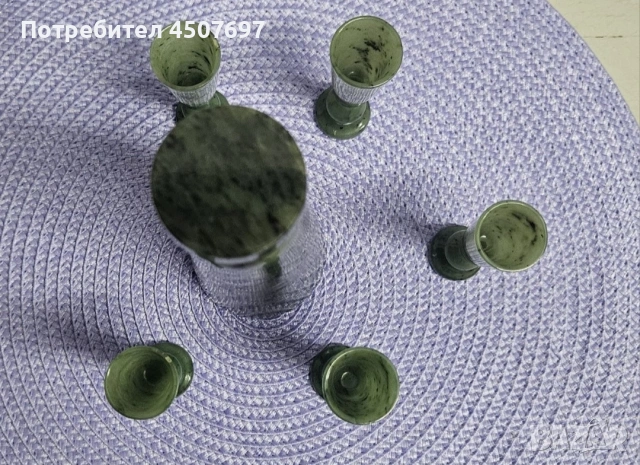 Нефритен Сервиз за Напики., снимка 5 - Антикварни и старинни предмети - 53048642