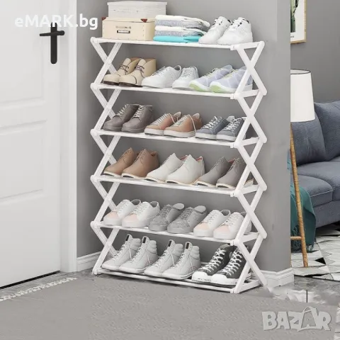 Етажерка за oбувки на 6 нива с лесно сгъване и монтиране, снимка 1