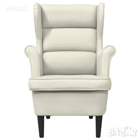 vidaXL Фотьойл, кремавобял, кадифе, снимка 4 - Дивани и мека мебел - 56146800