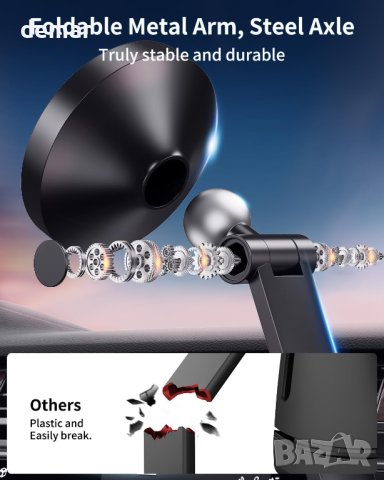 JOYEKY Супер магнитна стойка за автомобил за телефон iPhone, Huawei, снимка 4 - Аксесоари и консумативи - 44438185