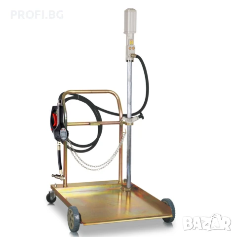 Помпа за масло 180-220л.варел с дигитален разходомер и количка