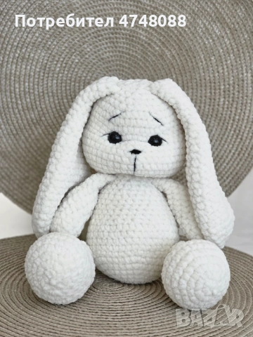 Плетено зайче., снимка 3 - Плюшени играчки - 53615423