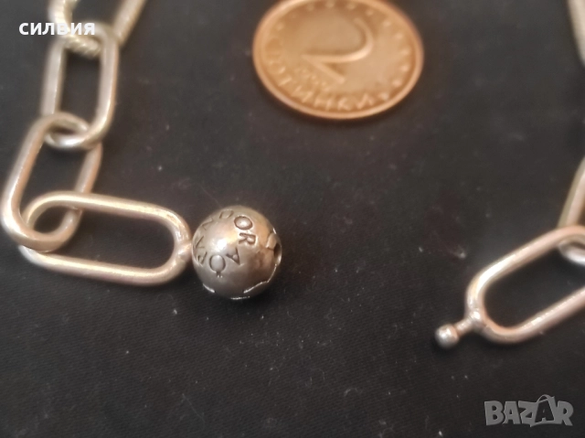 дамска сребърна гривна Пандора , снимка 3 - Гривни - 48023410