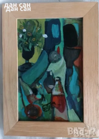 Авторска Живопис маслени бои рамка подпис , снимка 3 - Картини - 47619110
