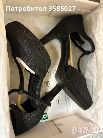 Обувки с ток и катарама Catwalk черни - нови, снимка 2 - Дамски обувки на ток - 52859641
