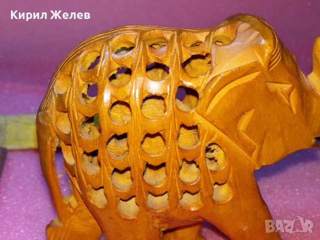 ДЪРВЕНО СЛОНЧЕ ФИНА ДЪРВОРЕЗБА МАЙСТОРСКА АЖУРНА РЪЧНА ИЗРАБОТКА ЧАЕНО ДЪРВО АЗИЯ 26567, снимка 11 - Статуетки - 44313910
