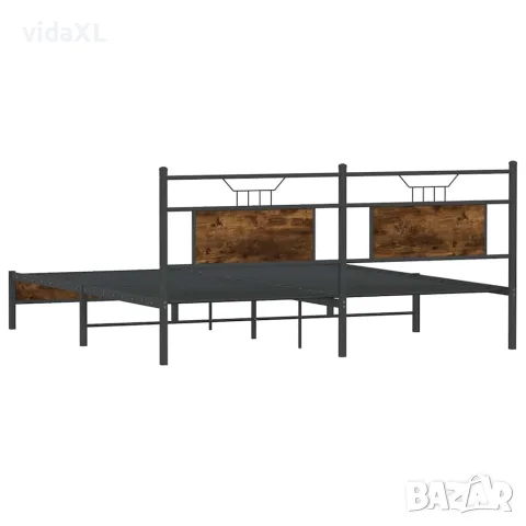 vidaXL Рамка за легло без матрак опушен дъб 183x203 см инженерно дърво, снимка 8 - Спални и легла - 56147480