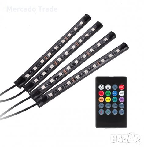 LED ленти Mercado Trade, RGB, С USB, Контролер, 4 бр., снимка 1 - Лед осветление - 39359393