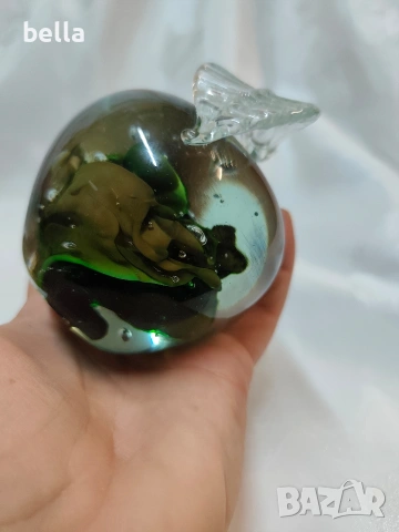 Стъклено преспапие „Ябълка“-Муранско стъкло, снимка 7 - Антикварни и старинни предмети - 53836167