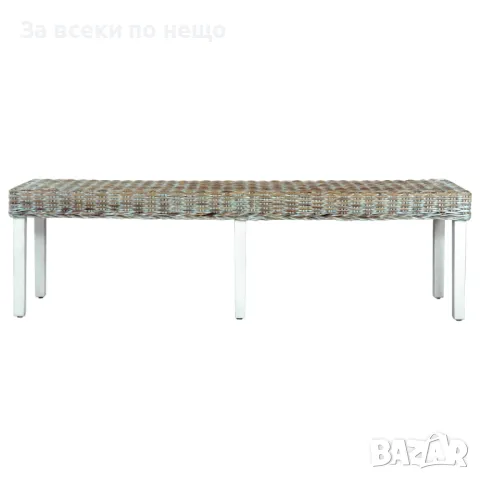 Пейка, 160 см, бяла, естествен кубу ратан и мангово дърво масив Код P257, снимка 5 - Градински мебели, декорация  - 49768113