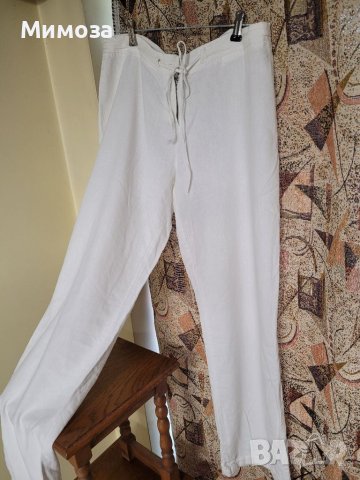 Бял ЛЕНЕН панталон- 40/42  размер, снимка 9 - Панталони - 40933989