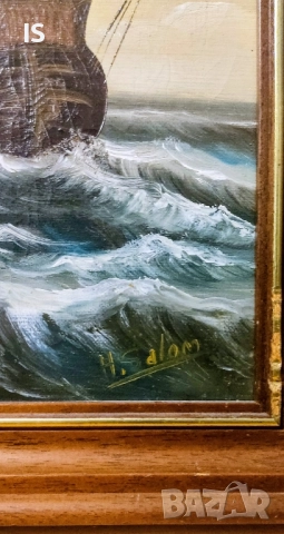 Картина "Каравела" - маслени бои на платно., снимка 2 - Картини - 52307948