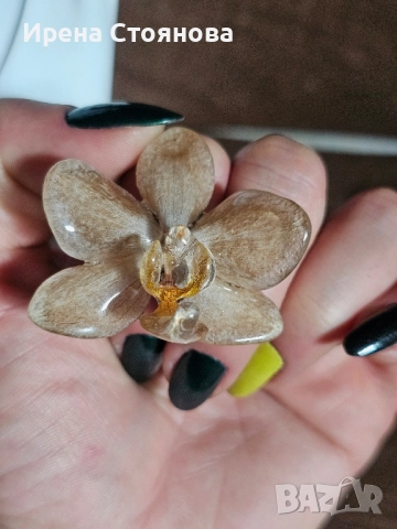 Регулируеми пръстенчета с естествен цвят на орхидея, лилиум и пауново перо , снимка 6 - Пръстени - 52387566