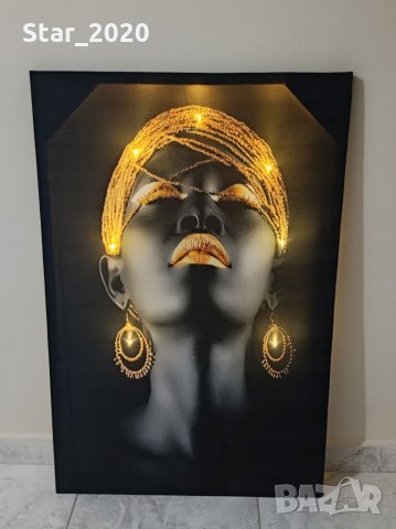 Светеща картина с Led осветление - дамата 3, снимка 2 - Картини - 35768255