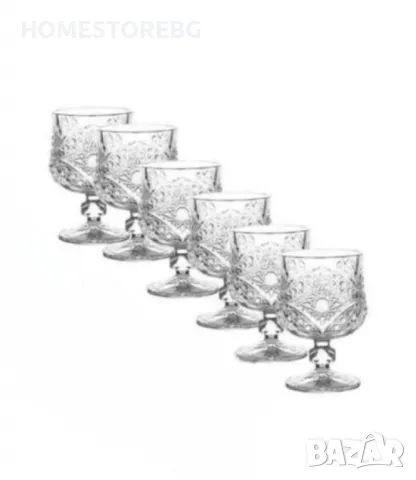 🍷 Комплект от 6 бр. чаши за вино със столчета за елегантно сервиране – Вашият стилен избор за всяка, снимка 5 - Чаши - 49114918