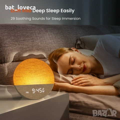 Нов Dreamegg Sunrise 1 - будилник при изгрев,машина за бял шум с 29 звука, снимка 5 - Спални и легла - 53751052