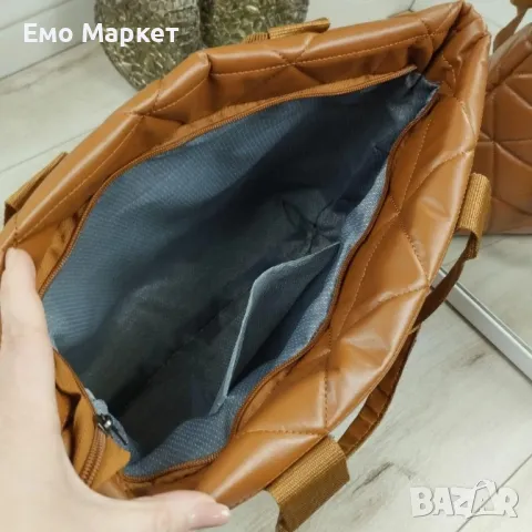 Дамска капитонирана чанта от еко к. - супер удобна подходяща за ежедневието, снимка 11 - Чанти - 49505540