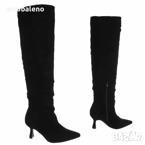 Дамски велурени ботуши над коляното, 3цвята , снимка 5 - Дамски ботуши - 52136981
