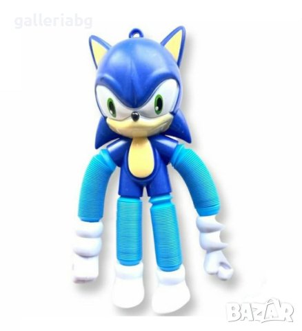 Разтягаща се стреч фигурка на Соник (Sonic the Hedgehog) - пружина, снимка 1 - Фигурки - 40290402