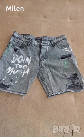 Мъжки къси дънки в сив цвят, снимка 1