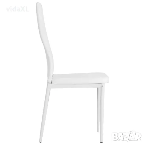 vidaXL Трапезни столове, 4 бр, бели, изкуствена кожа, снимка 3 - Столове - 56146423
