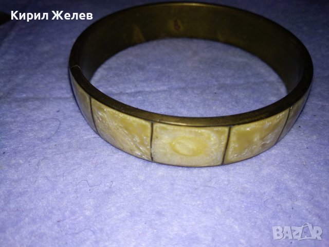 ВЕЛИКОЛЕПНА БРОНЗОВА РЕТРО ГРИВНА ИНКРУСТИРАНА с РЪЧНО ШЛИФОВАН ЯСПИС 26611, снимка 4 - Антикварни и старинни предмети - 41265265