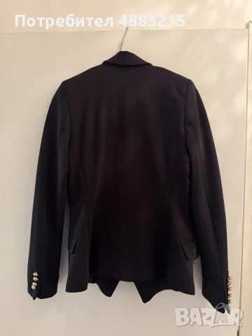 Елегантно черно дамско сако Balmain Paris, снимка 4 - Сака - 56282324