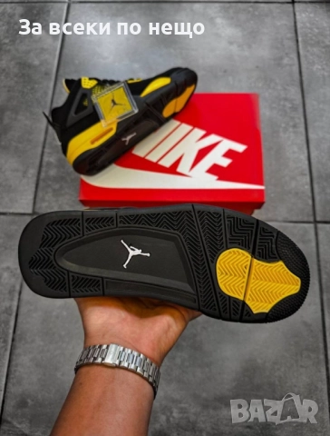 Air Jordan 4 Retro “Black/Yellow” Мъжки Маратонки С Кутия👟Мъжки Спортни Обувки Код S79, снимка 2 - Маратонки - 52411467