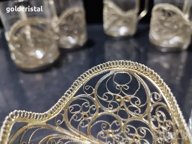 руски стакани подстакани филигран чаши за чай, снимка 10 - Антикварни и старинни предмети - 47740218