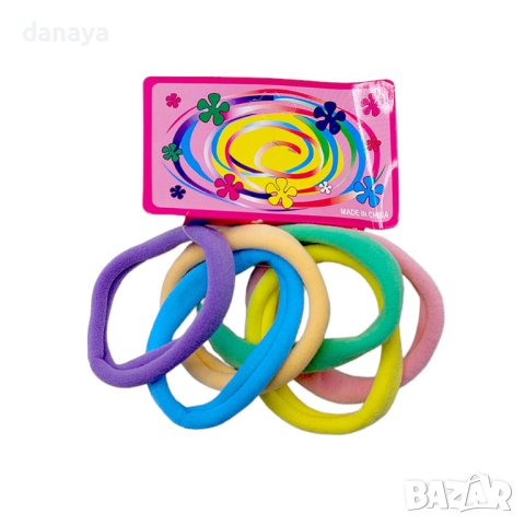 4511 Цветни ластички за коса, 6 броя