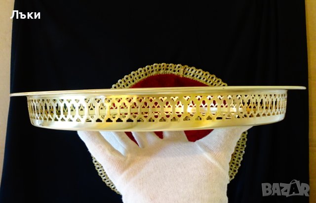 Бронзов поднос,съд за сервиране 33 см.,ажур. , снимка 4 - Антикварни и старинни предмети - 40589412