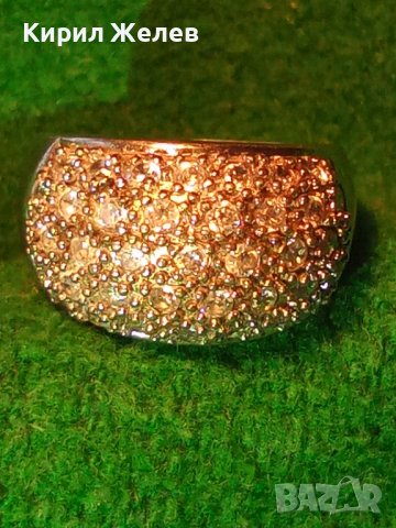 ПРЕКРАСЕН СКЪПОЦЕНЕН СРЕБЪРЕН ФЕШЪН ПРЪСТЕН СРЕБРО 925 с МНОГО ФАСЕТИРАНИ БЛЕСТЯЩИ ЦИРКОНИ 34426