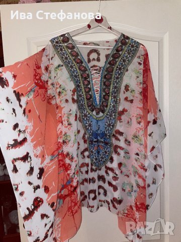 Wow 🤩 нова плажна туника наметка за плаж парео пончо за плаж тип пеперуда one size размер , снимка 5 - Туники - 41578761