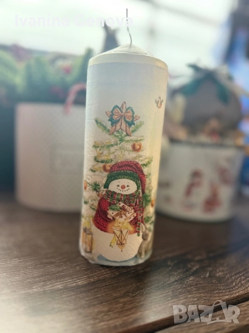 Коледна свещ Снежен човек