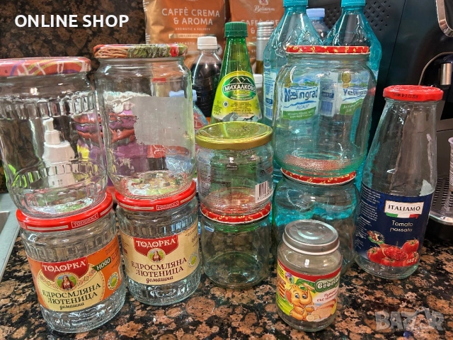 Стъклени буркани с капачки, снимка 2 - Буркани, бутилки и капачки - 53252246