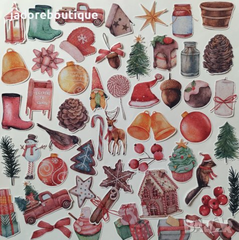 Дизайнерски стикери за скрапбук Santa Claus 51 бр - V005, снимка 1