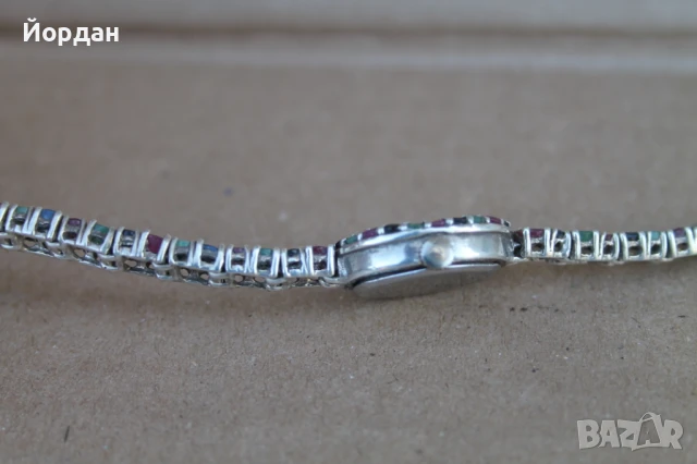 Дамски сребърен часовник ''Vialux'' с полускъпоценни камъни, снимка 6 - Дамски - 51331152