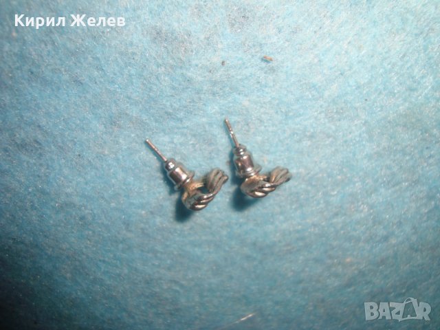 СТАРИ ПОСРЕБРЕНИ СТОМАНЕНИ АРТ МИНИАТЮРНИ ОБЕЦИ 26273, снимка 3 - Обеци - 34741625