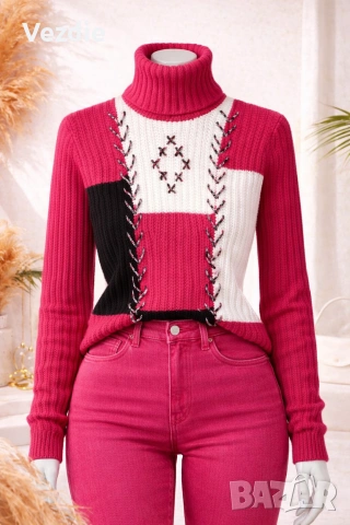 Цветен дамски пуловер